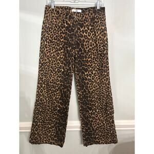 Social Butterfly Leopard Print Jeans | Size 9 | Straight/Wide Leg | High Rise